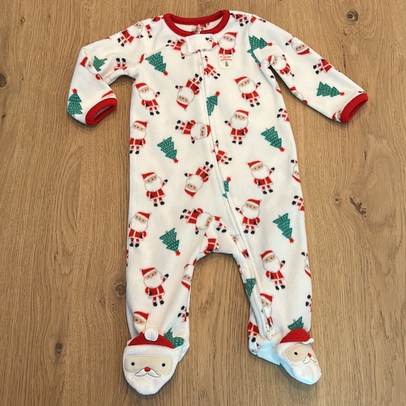 Carter’s Christmas Fleece Zip Footies - Picture 2 of 3